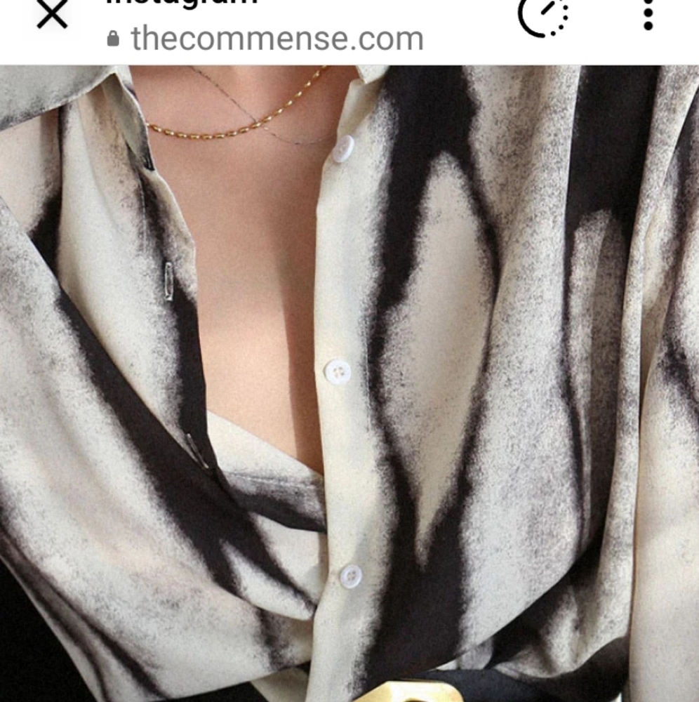Elegant Black and Off White Silky Blouse. Brand New With Tags